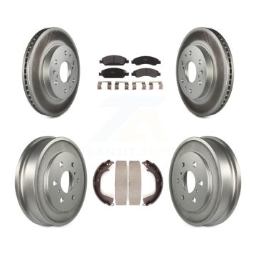 Front Rear Coated Brake Rotor Semi-Metallic Pad Drum Kit For Chevrolet Silverado 1500 GMC KGF-102391