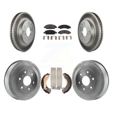 Front Rear Coated Brake Rotor Semi-Metallic Pad Drum Kit For Chevrolet Silverado 1500 GMC KGF-102393