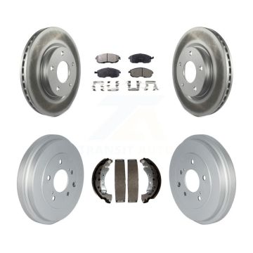 Front Rear Coated Disc Brake Rotors Semi-Metallic Pads And Drum Kit For Nissan Sentra KGF-102395