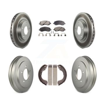 Front Rear Coated Brake Rotor Semi-Metallic Pad & Drum Kit For Jeep Patriot Compass Dodge KGF-102400