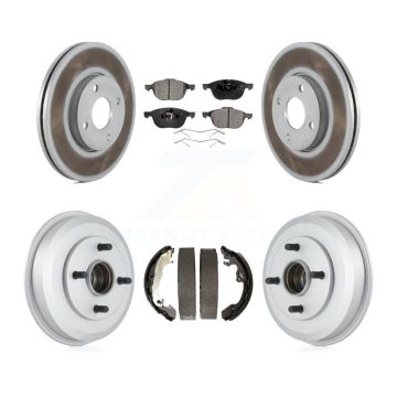 Front Rear Coated Disc Brake Rotors Semi-Metallic Pads And Drum Kit For Ford Focus KGF-102402