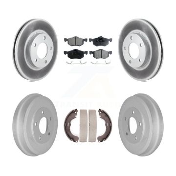Front Rear Coat Disc Brake Rotor Semi-Metallic Pad Drum Kit For Ford Escape Mazda Tribute KGF-102403