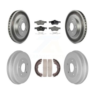 Front Rear Coat Disc Brake Rotor Semi-Metallic Pad Drum Kit For Ford Escape Mazda Tribute KGF-102404