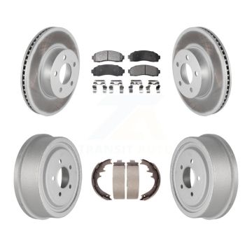 Front Rear Coated Disc Brake Rotor Semi-Metallic Pad Drum Kit For Ford Ranger Mazda B4000 KGF-102405