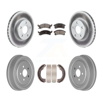 Front Rear Coated Disc Brake Rotors Semi-Metallic Pad And Drum Kit For Chevrolet Cavalier KGF-102411