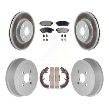 Front Rear Coat Disc Brake Rotors Semi-Metallic Pad Drum Kit For Toyota Corolla Geo Prizm KGF-102414