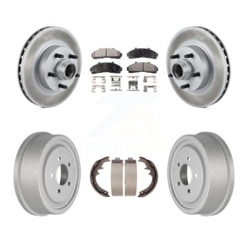 Front Rear Coat Disc Brake Rotors Hub Assembly Semi-Metallic Pad Drum Kit For Ford Ranger KGF-102416