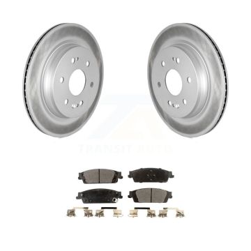 Rear Coated Brake Rotors Semi-Metallic Pad Kit For Chevrolet Silverado 1500 LD GMC Sierra KGF-102419