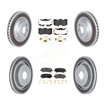Front Rear Coat Brake Rotors Semi-Metallic Pad Kit For Ford Mustang Without Brembo Brakes KGF-102464