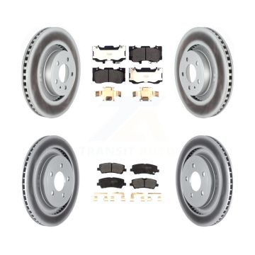 Front Rear Coat Brake Rotors Semi-Metallic Pad Kit For Ford Mustang Without Brembo Brakes KGF-102465