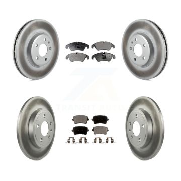 Front Rear Coated Brake Rotors Semi-Metallic Pad Kit For 2009 Audi A4 Quattro Sedan/Wagon KGF-102470