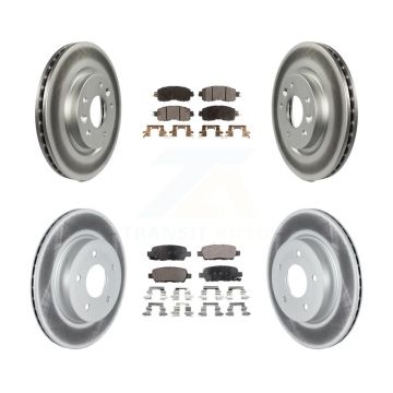 Front Rear Coated Disc Brake Rotors And Semi-Metallic Pads Kit For Nissan LEAF KGF-102477