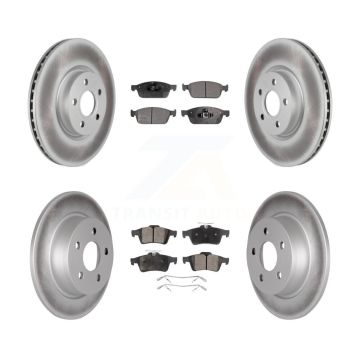 Front Rear Coated Disc Brake Rotors And Semi-Metallic Pads Kit For Ford Transit Connect KGF-102481