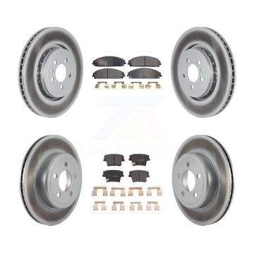 Front Rear Coated Disc Brake Rotors And Semi-Metallic Pads Kit For Dodge Charger KGF-102483