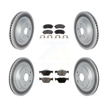 Front Rear Coated Disc Brake Rotors And Semi-Metallic Pads Kit For Subaru Forester KGF-102495