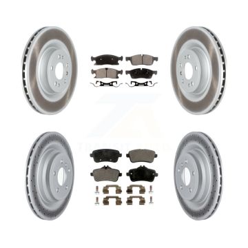 Front Rear Coated Disc Brake Rotors And Semi-Metallic Pads Kit For Mercedes-Benz GLE400 KGF-102497
