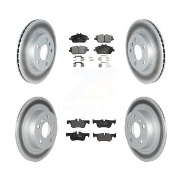 Front Rear Coated Disc Brake Rotors And Semi-Metallic Pads Kit For 2014-2017 BMW i3 KGF-102502
