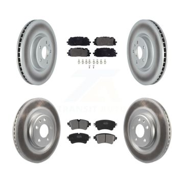Front Rear Coated Disc Brake Rotors And Semi-Metallic Pads Kit For Audi S5 Sportback S4 KGF-102504