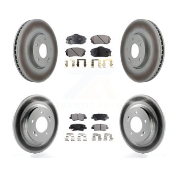 Front Rear Coated Disc Brake Rotors And Semi-Metallic Pads Kit For Kia Soul EV KGF-102505