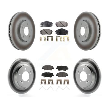 Front Rear Coated Disc Brake Rotors And Semi-Metallic Pads Kit For Kia Soul EV KGF-102506
