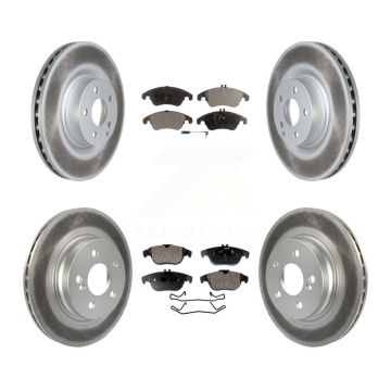 Front Rear Coat Brake Rotors Semi-Metallic Pad Kit For 2010-2011 Mercedes-Benz E550 Coupe KGF-102511