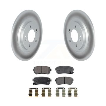 Rear Coat Brake Rotors Semi-Metallic Pad Kit For 17 Kia Cadenza With Manual Parking KGF-102529