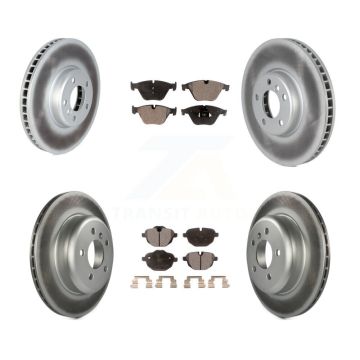 Front Rear Coated Disc Brake Rotors And Semi-Metallic Pads Kit (6Pc) For BMW 535i KGF-102550