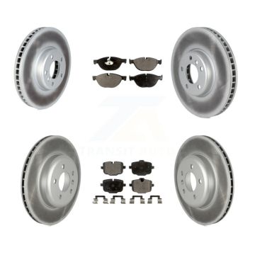Front Rear Coated Brake Rotor & Semi-Metallic Pad Kit (6Pc) For BMW 550i xDrive 650i Gran KGF-102553