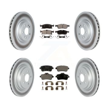 Front Rear Coated Disc Brake Rotors And Semi-Metallic Pads Kit For Mercedes-Benz GLE400 KGF-102577