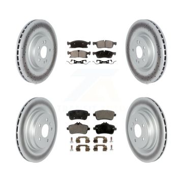 Front Rear Coated Disc Brake Rotors And Semi-Metallic Pads Kit For Mercedes-Benz GLE400 KGF-102579