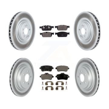 Front Rear Coated Disc Brake Rotors And Semi-Metallic Pads Kit For Mercedes-Benz GLE550e KGF-102581