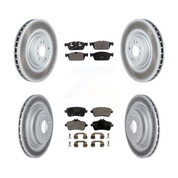 Front Rear Coated Disc Brake Rotors And Semi-Metallic Pads Kit For Mercedes-Benz GLE550e KGF-102582