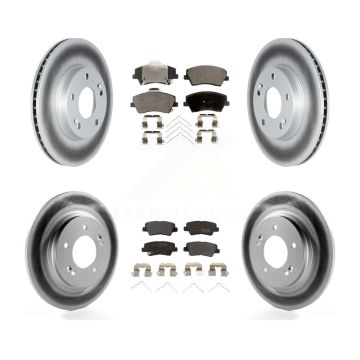Front Rear Coated Disc Brake Rotors And Semi-Metallic Pads Kit For Hyundai Ioniq Kia Niro KGF-102585