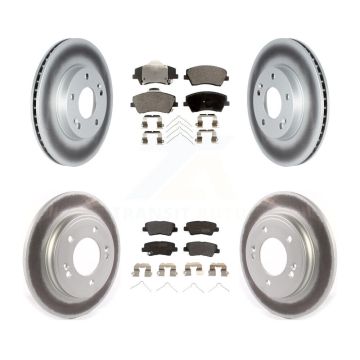 Front Rear Coated Disc Brake Rotors And Semi-Metallic Pads Kit For Kia Niro Hyundai Ioniq KGF-102586