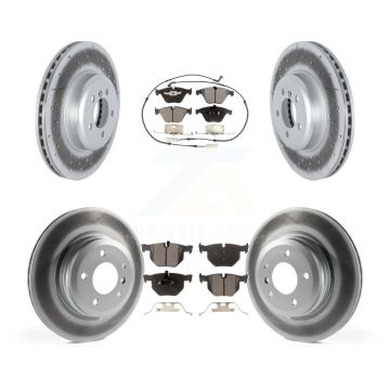 Front Rear Coated Brake Rotor & Semi-Metallic Pad Kit For 2012 BMW 335i Convertible/Coupe KGF-102587