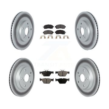 Front Rear Coated Disc Brake Rotors And Semi-Metallic Pads Kit For Subaru Forester KGF-102595