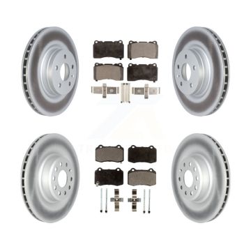 Front Rear Coated Disc Brake Rotors And Semi-Metallic Pad Kit For 2016 Tesla S From 04 16 KGF-102602