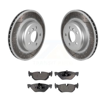 Rear Coated Disc Brake Rotors And Semi-Metallic Pads Kit For 2013 BMW 328i xDrive 3.0L KGF-102615