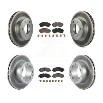 Front Rear Coated Brake Rotors Semi-Metallic Pad Kit For Mercedes-Benz Sprinter 3500 4500 KGF-102628