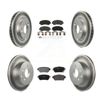 Front Rear Coated Disc Brake Rotors & Semi-Metallic Pad Kit For 2019 Nissan Rogue Sport S KGF-102634