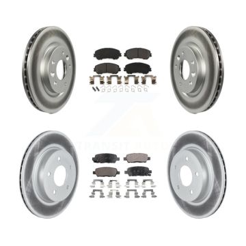 Front Rear Coated Disc Brake Rotor & Semi-Metallic Pad Kit For Nissan Qashqai Rogue Sport KGF-102636