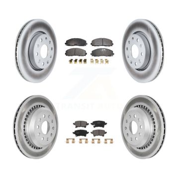 Front Rear Coated Disc Brake Rotor And Semi-Metallic Pad Kit For 2020-2023 Jeep Gladiator KGF-102638
