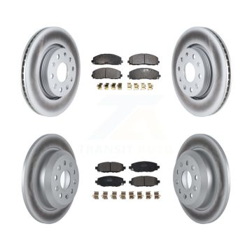 Front Rear Coated Brake Rotor & Semi-Metallic Pad Kit For 2018-2020 Jeep Wrangler Rubicon KGF-102639