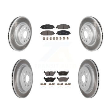 Front Rear Coated Disc Brake Rotors And Semi-Metallic Pads Kit For Ram 1500 KGF-102640