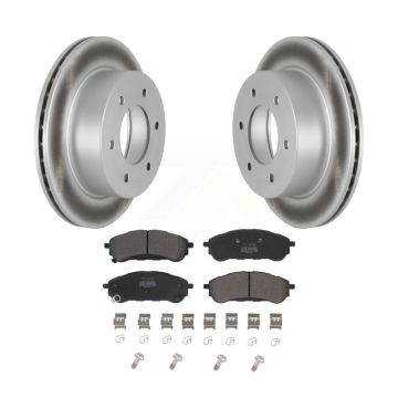 Rear Coated Disc Brake Rotors And Semi-Metallic Pads Kit For 2019-2023 Ford Ranger KGF-102645