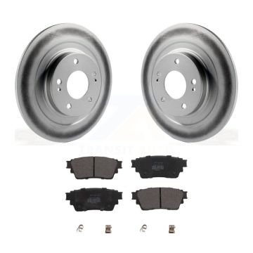Rear Coated Brake Rotor Semi-Metallic Pad Kit For Mitsubishi Outlander Eclipse Cross PHEV KGF-102657