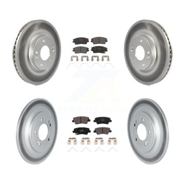 Front Rear Coated Disc Brake Rotors Semi-Metallic Pad Kit For Kia Sportage Hyundai Tucson KGF-102670