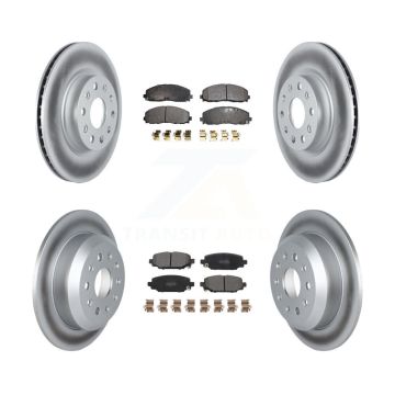 Front Rear Coat Disc Brake Rotors Semi-Metallic Pad Kit For 2018-2020 Jeep Wrangler Sport KGF-102673