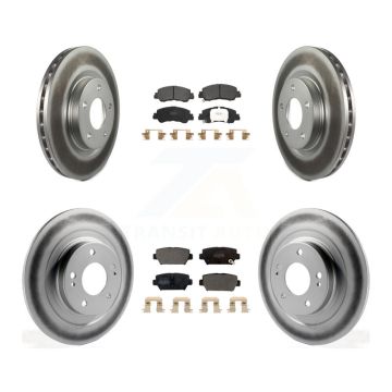 Front Rear Coated Disc Brake Rotor And Semi-Metallic Pad Kit For Mitsubishi Eclipse Cross KGF-102675