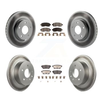 Front Rear Coated Disc Brake Rotors Semi-Metallic Pad Kit For 2019-2020 Nissan Altima AWD KGF-102676